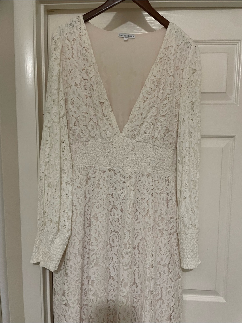 Baltic Born 3X Ivory Lace Maxi Dress Boho Romantic Long Sleeve Plus Size